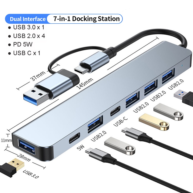 Usb Hub 7 Port - 7 In 1 USB C Extender