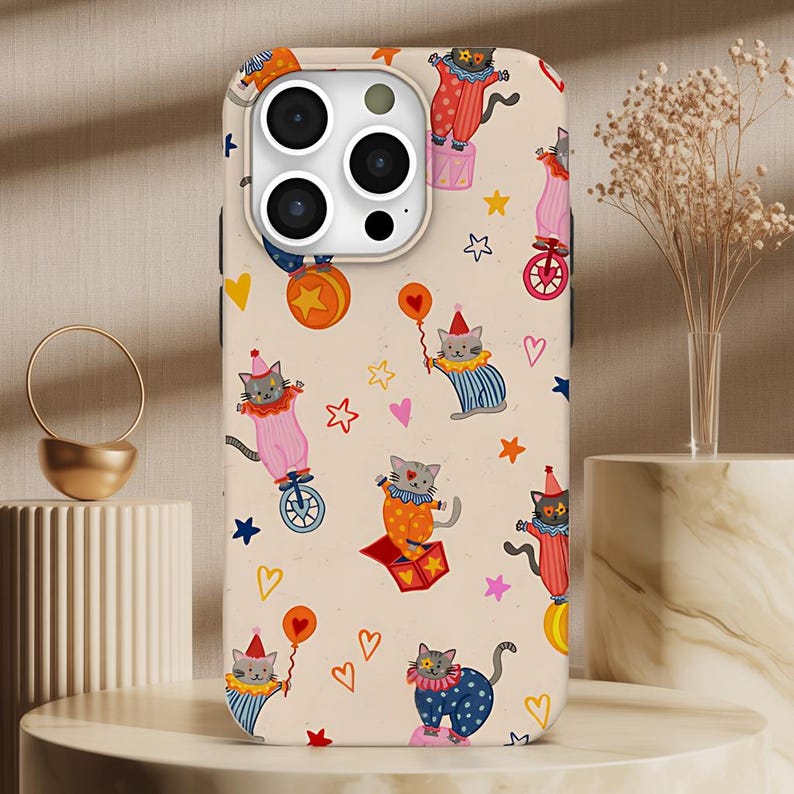 Tech Accessories Iphone - Circus Cat IPhone Case Kitten Clown