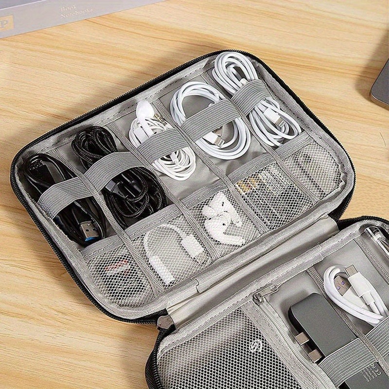 Tech Accessories Travel Organizer Pouch - A Multi-Pocket Electronic Accessories Box -Travel