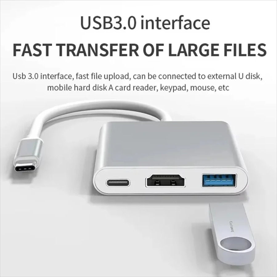 3-in-1 USB 3.0 Hub USB-C to HD - Usb Hub 7 Port review and price
