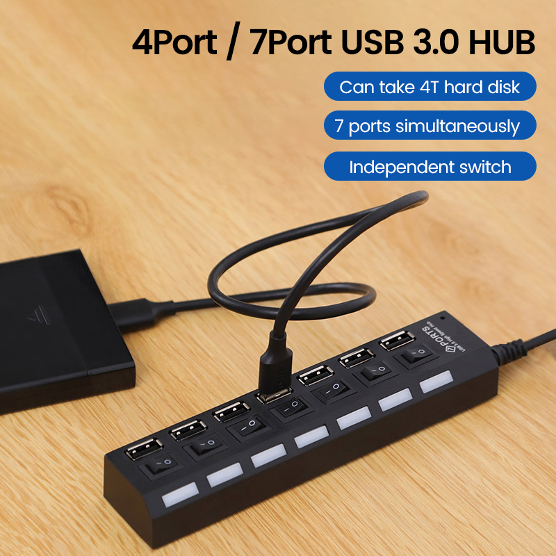 USB 2.0 Hub Multi USB Splitter - Usb Hub 7 Port review and price