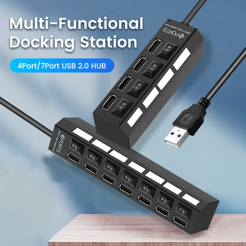 USB 2.0 Hub Multi USB Splitter - Usb Hub 7 Port review and price