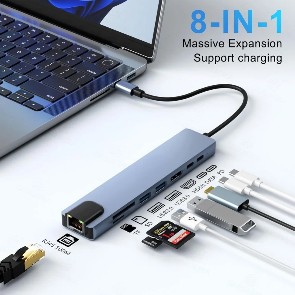 USB C Hub 8/7 in 1 4K HDMI Ada - Usb Hub 7 Port review and price