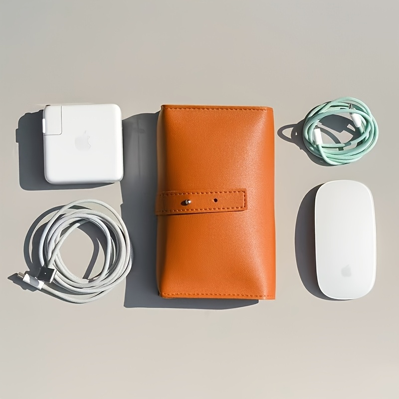 1pc Leather Tech Organizer Pou - Tech Accessories Travel Organizer Pouch review and price