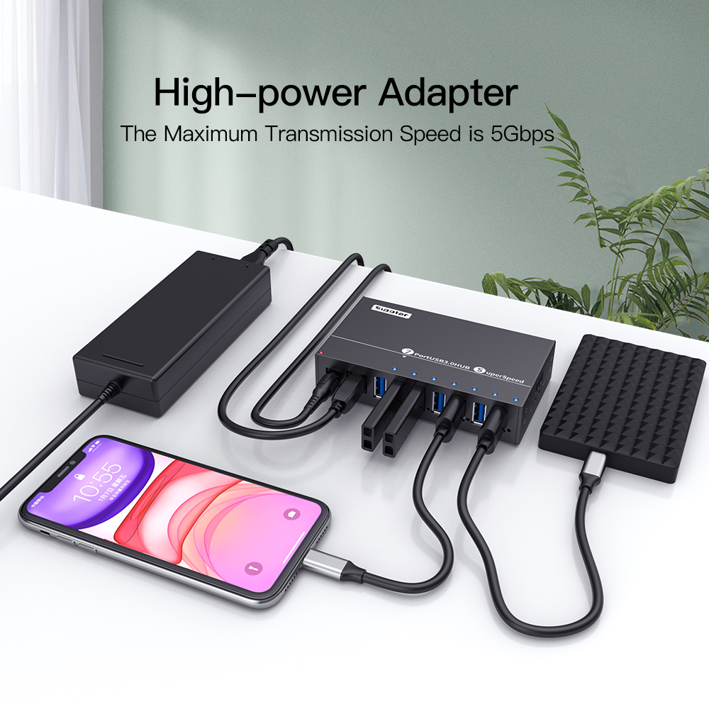 A173 7 Ports USB3.0 Metal Indu - Usb Hub 7 Port review and price